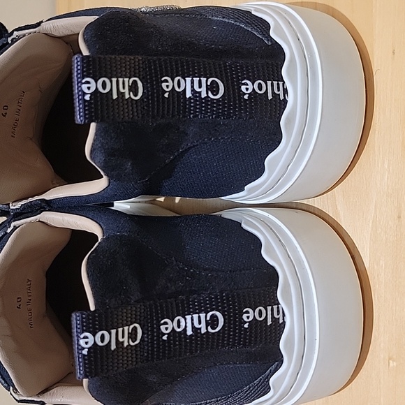 Chloe Lauren Black Canvas Embroidered Logo Sneakers - Picture 12 of 16